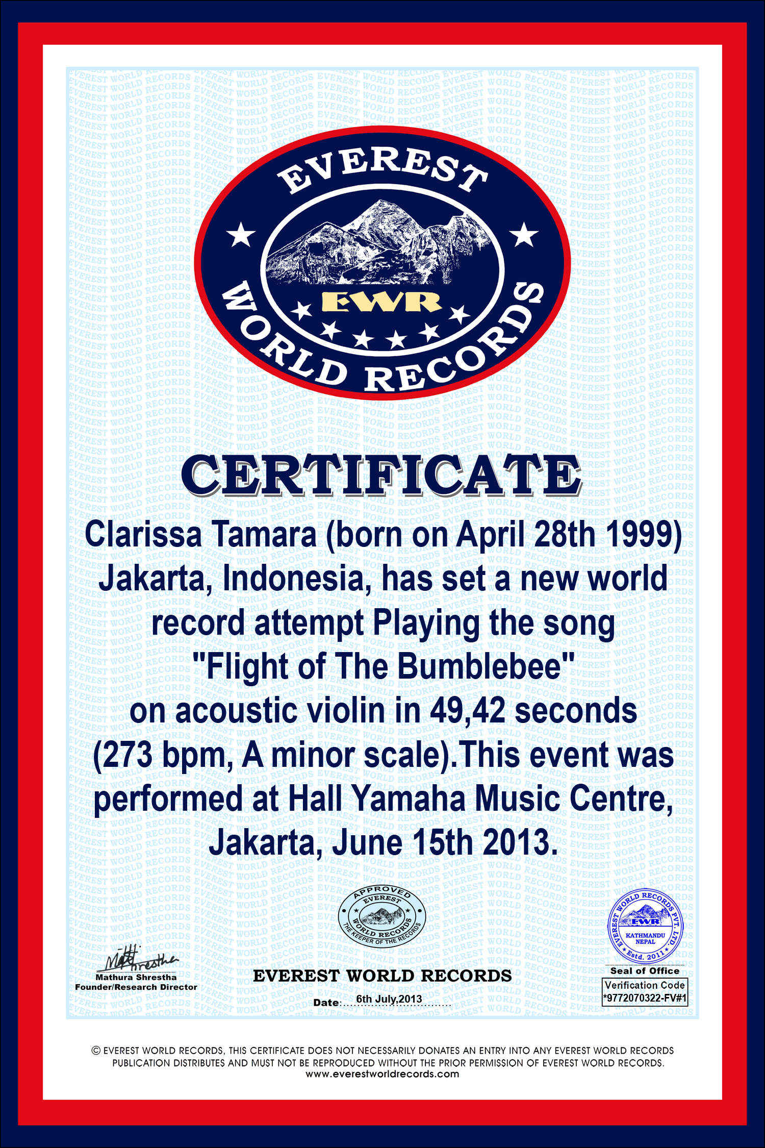 certificate